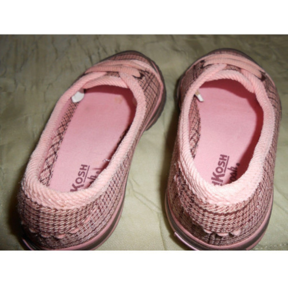 OshKosh B'Gosh Pink & Brown Plaid Slip On Shoes‎ - Picture 7 of 8